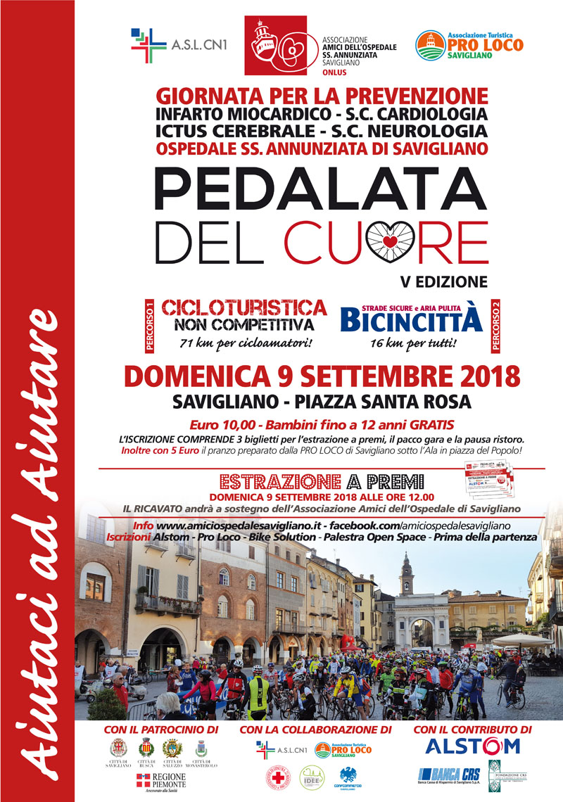 V Pedalata del Cuore 2018 - Domenica 9 settembre 2018